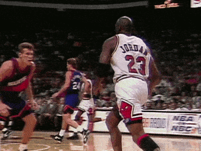 Michael jordan demonstrates his ball handling